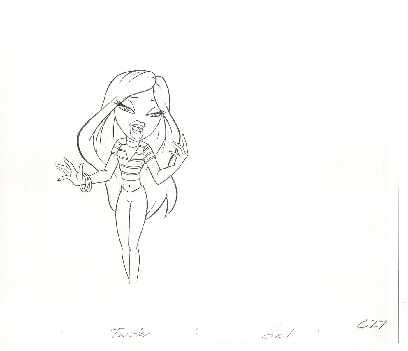 BRATZ Cloe Twister Commercial Production Animation Cel Drawing 2005 G-018