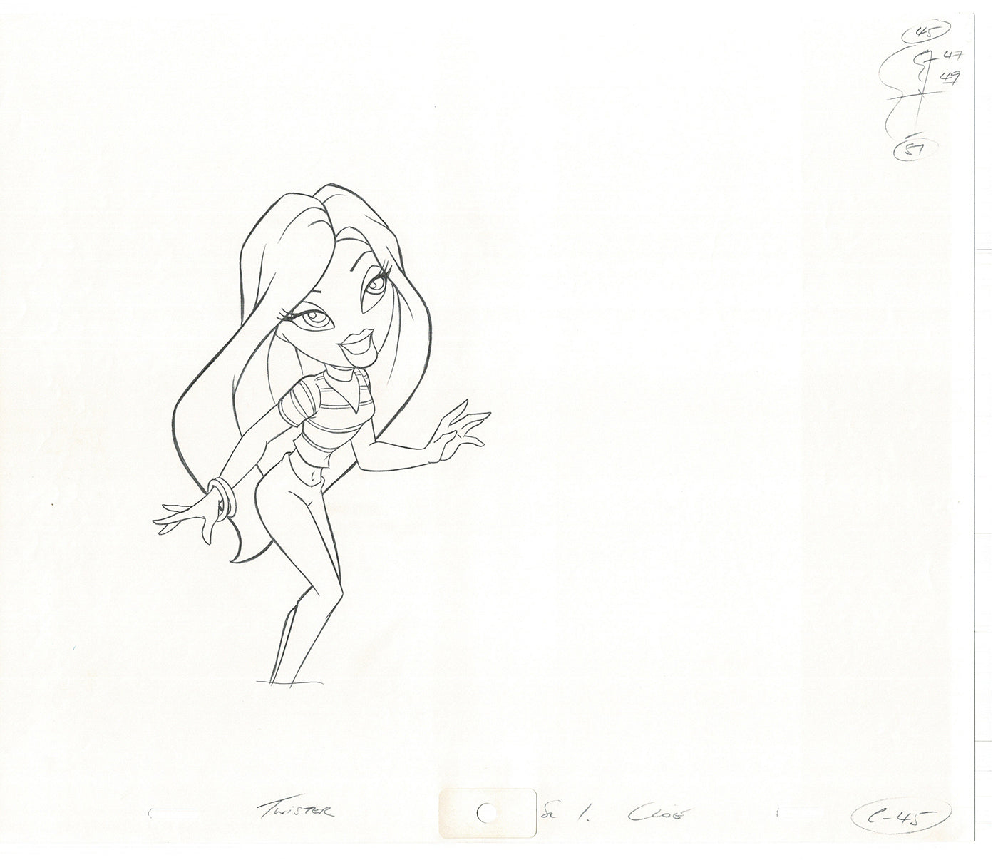 BRATZ Cloe Twister Commercial Production Animation Cel Drawing 2005 G-028