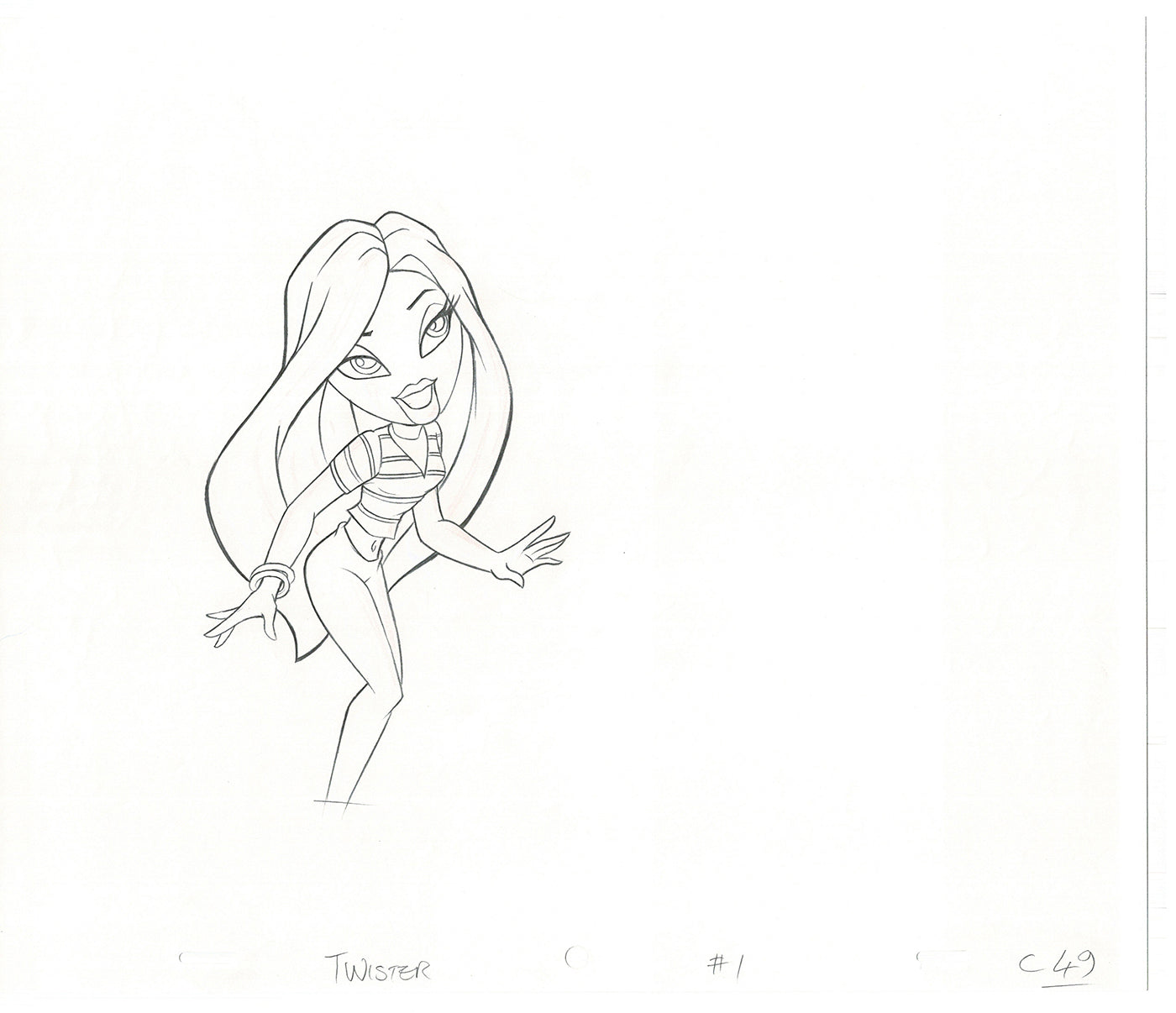 BRATZ Cloe Twister Commercial Production Animation Cel Drawing 2005 G-030