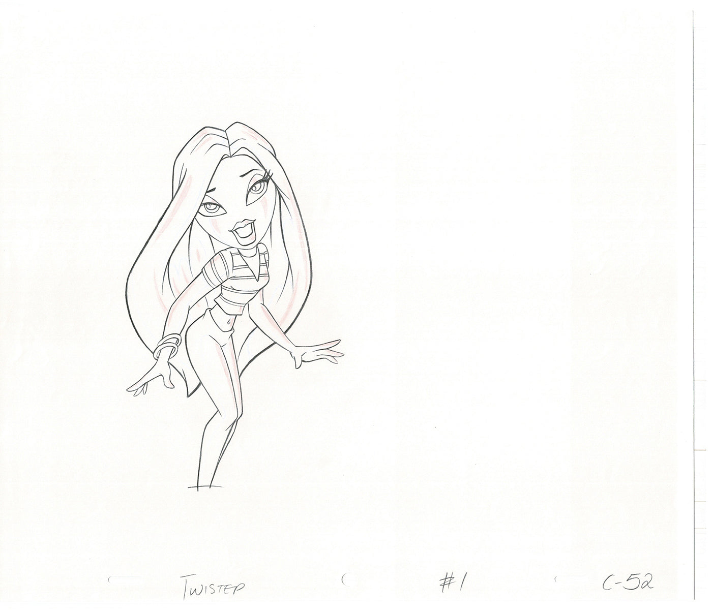 BRATZ Cloe Twister Commercial Production Animation Cel Drawing 2005 G-032