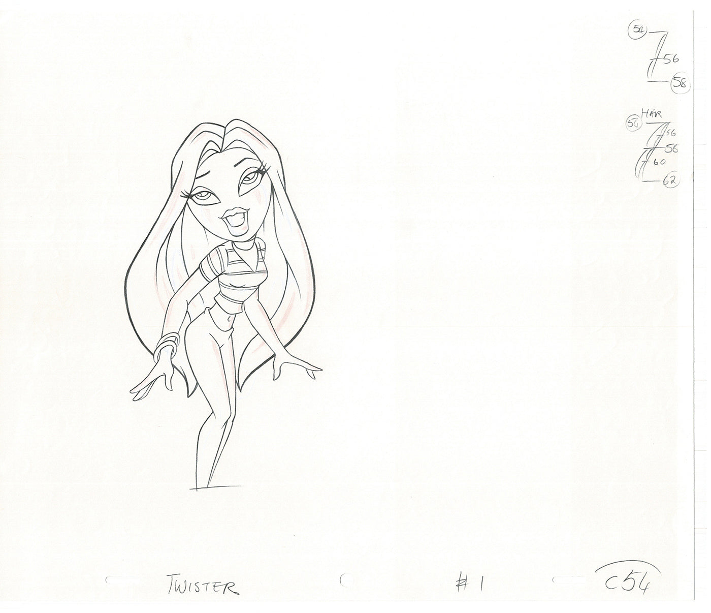 BRATZ Cloe Twister Commercial Production Animation Cel Drawing 2005 G-033