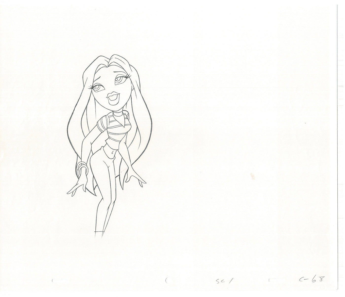 BRATZ Cloe Twister Commercial Production Animation Cel Drawing 2005 G-040
