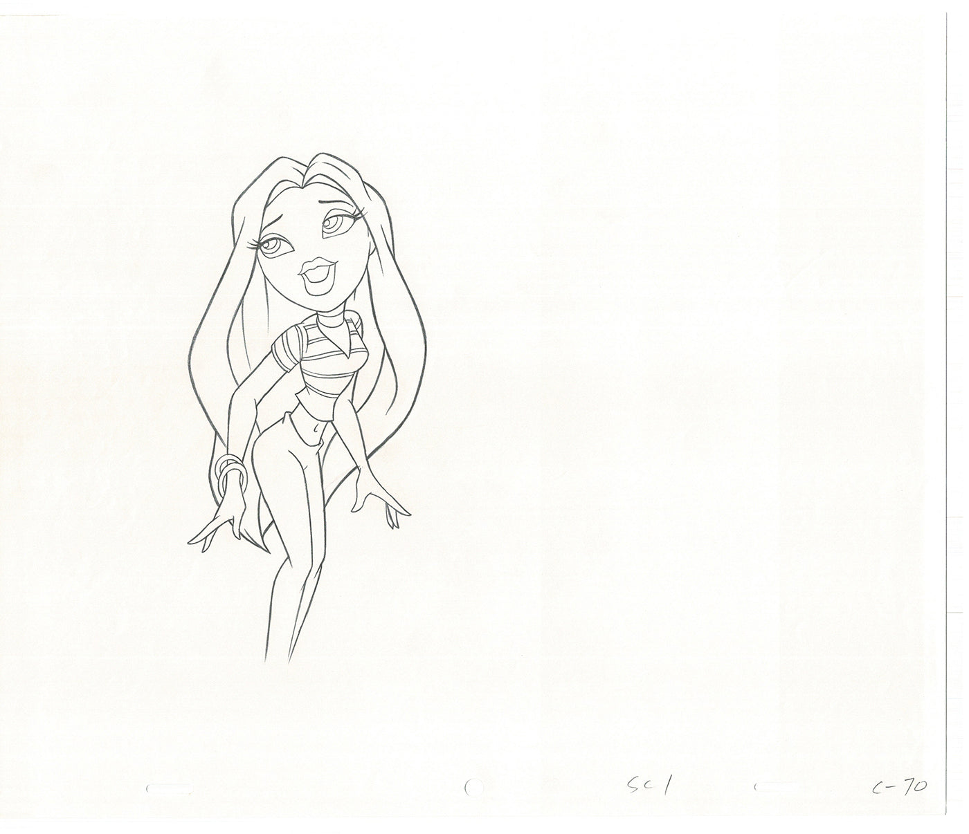 BRATZ Cloe Twister Commercial Production Animation Cel Drawing 2005 G-041