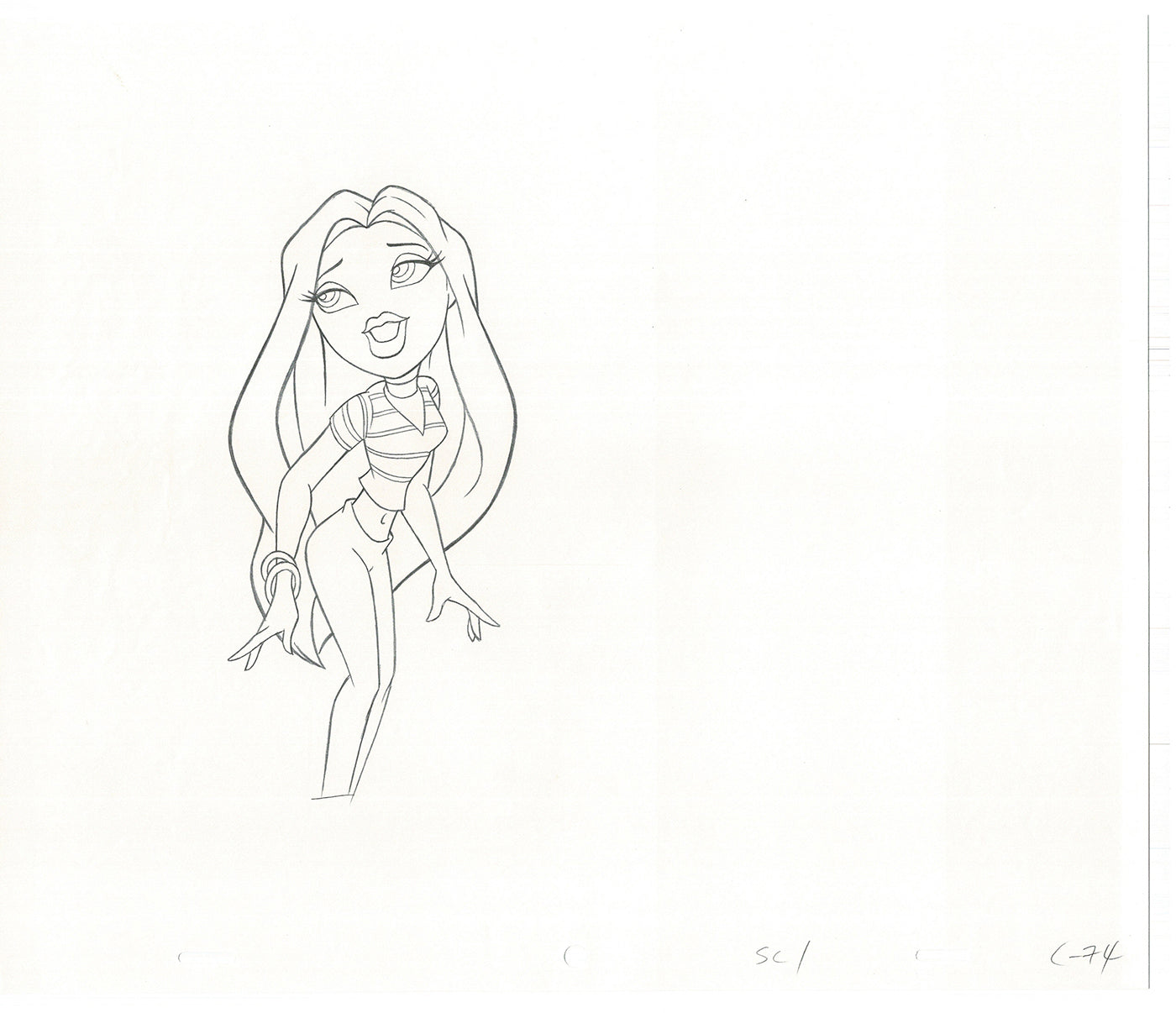 BRATZ Cloe Twister Commercial Production Animation Cel Drawing 2005 G-043