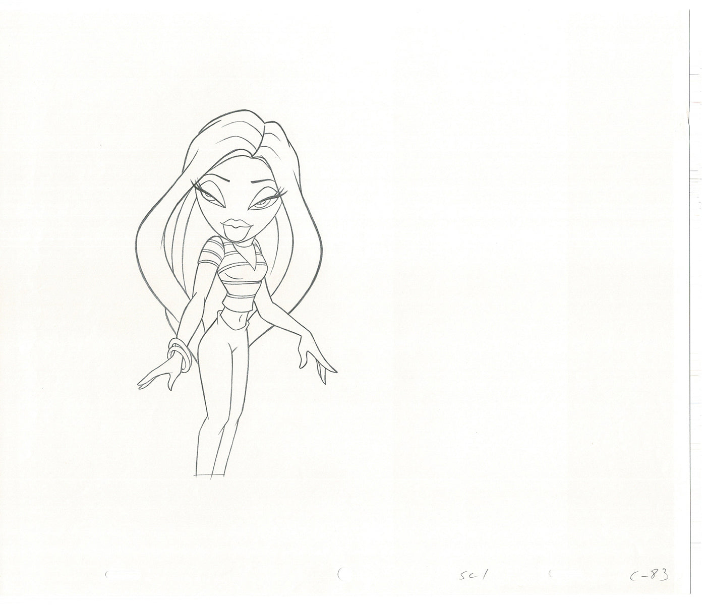 BRATZ Cloe Twister Commercial Production Animation Cel Drawing 2005 G-048