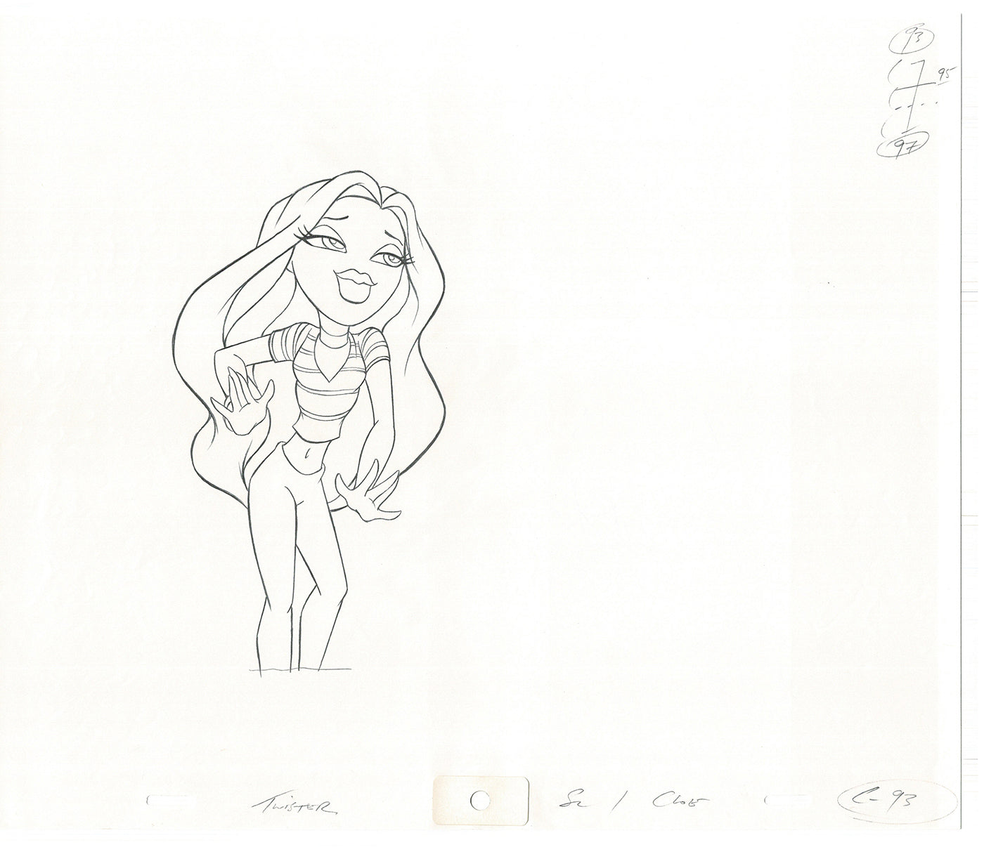 BRATZ Cloe Twister Commercial Production Animation Cel Drawing 2005 G-055