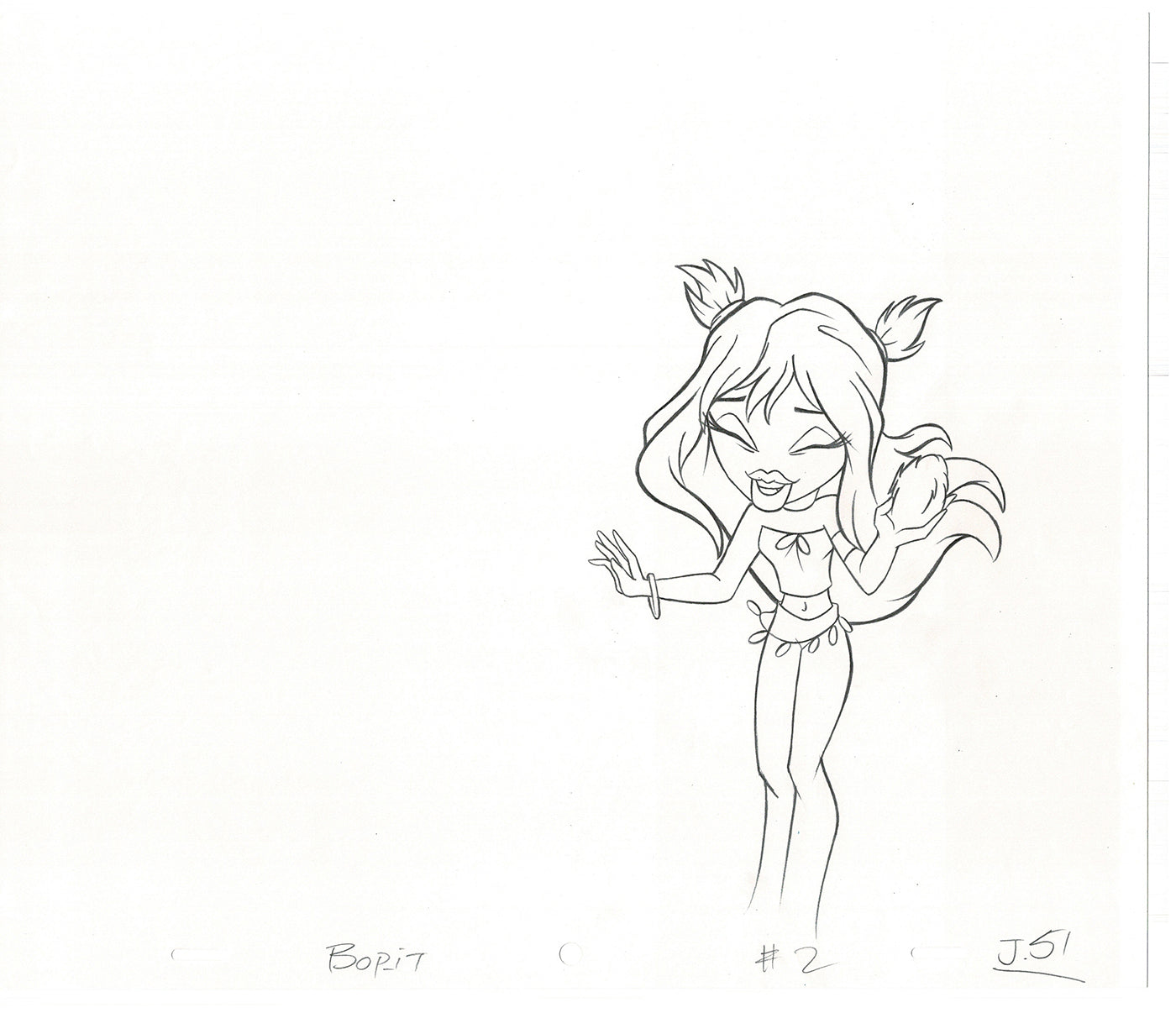 BRATZ Jade Bop-It Toy Commercial Production Animation Cel Drawing 2005 J-004
