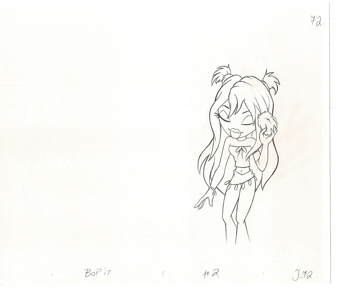 BRATZ Jade Bop-It Toy Commercial Production Animation Cel Drawing 2005 J-014