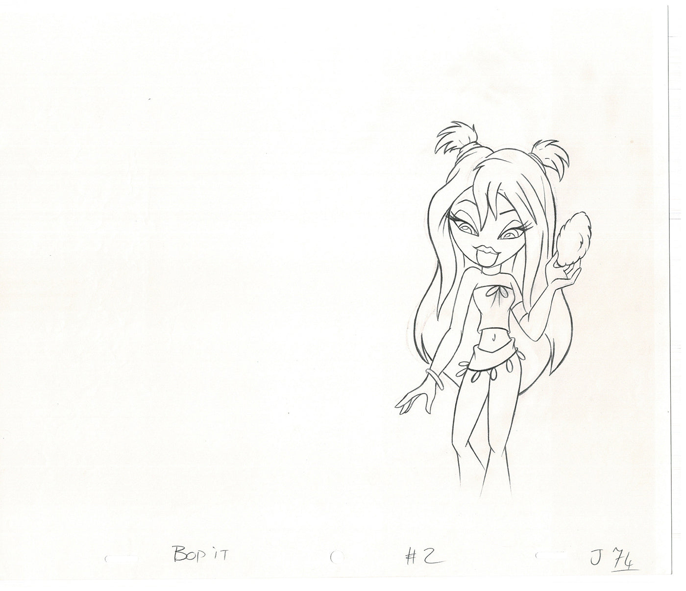 BRATZ Jade Bop-It Toy Commercial Production Animation Cel Drawing 2005 J-015