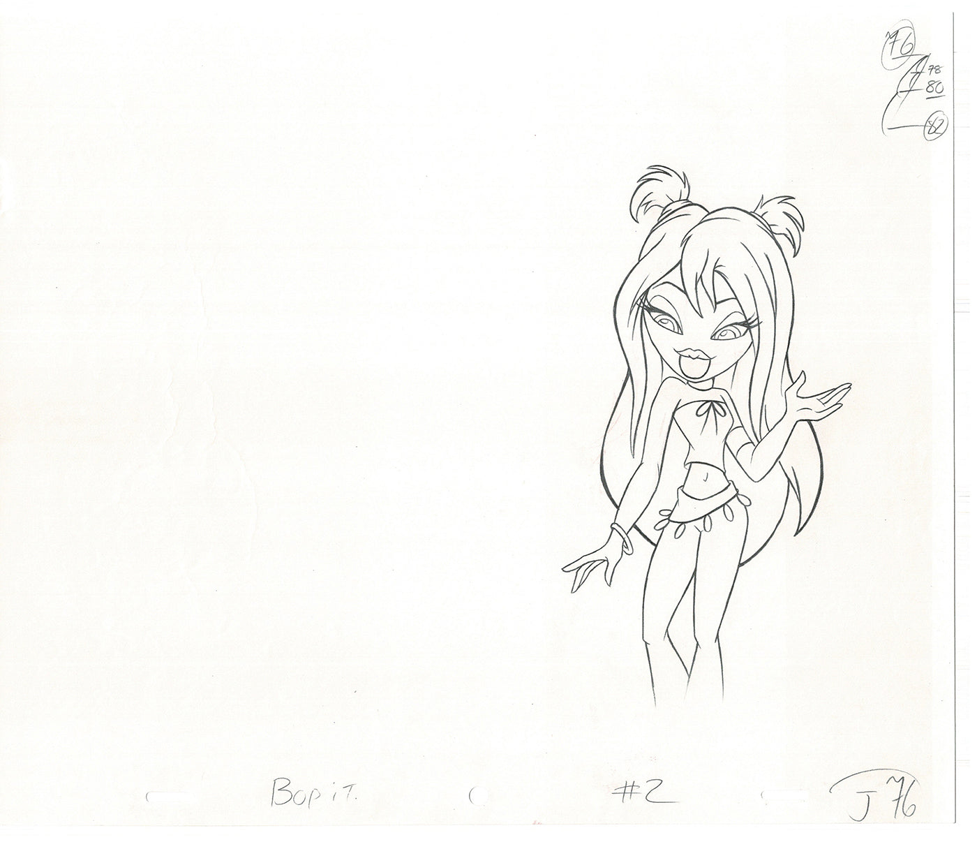 BRATZ Jade Bop-It Toy Commercial Production Animation Cel Drawing 2005 J-016