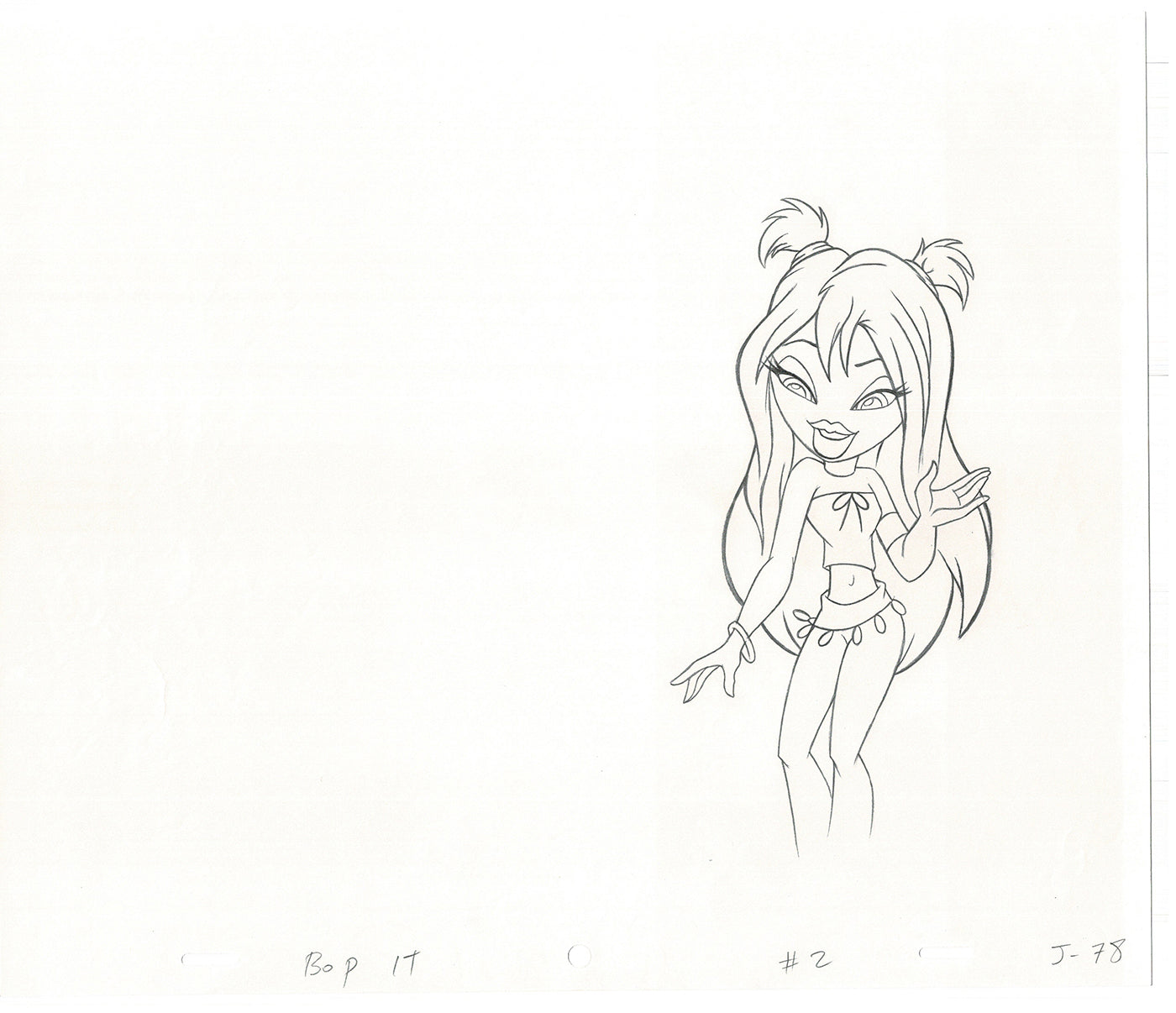 BRATZ Jade Bop-It Toy Commercial Production Animation Cel Drawing 2005 J-017