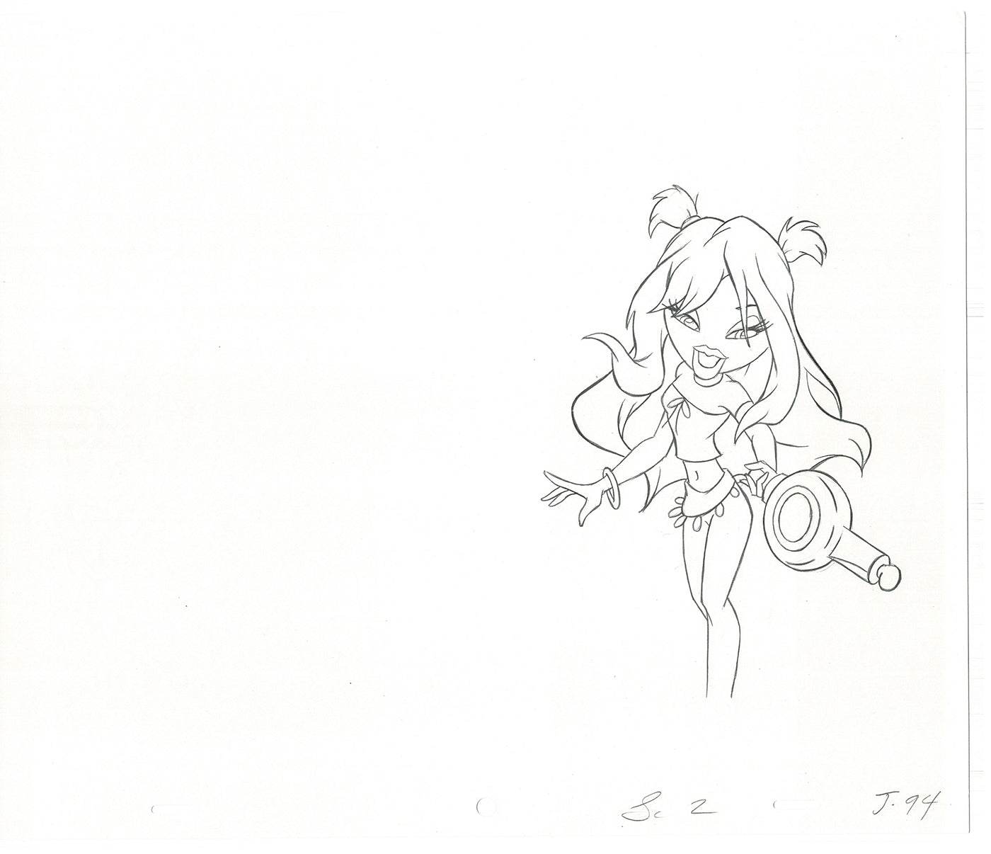 BRATZ Jade Bop-It Toy Commercial Production Animation Cel Drawing 2005 J-027