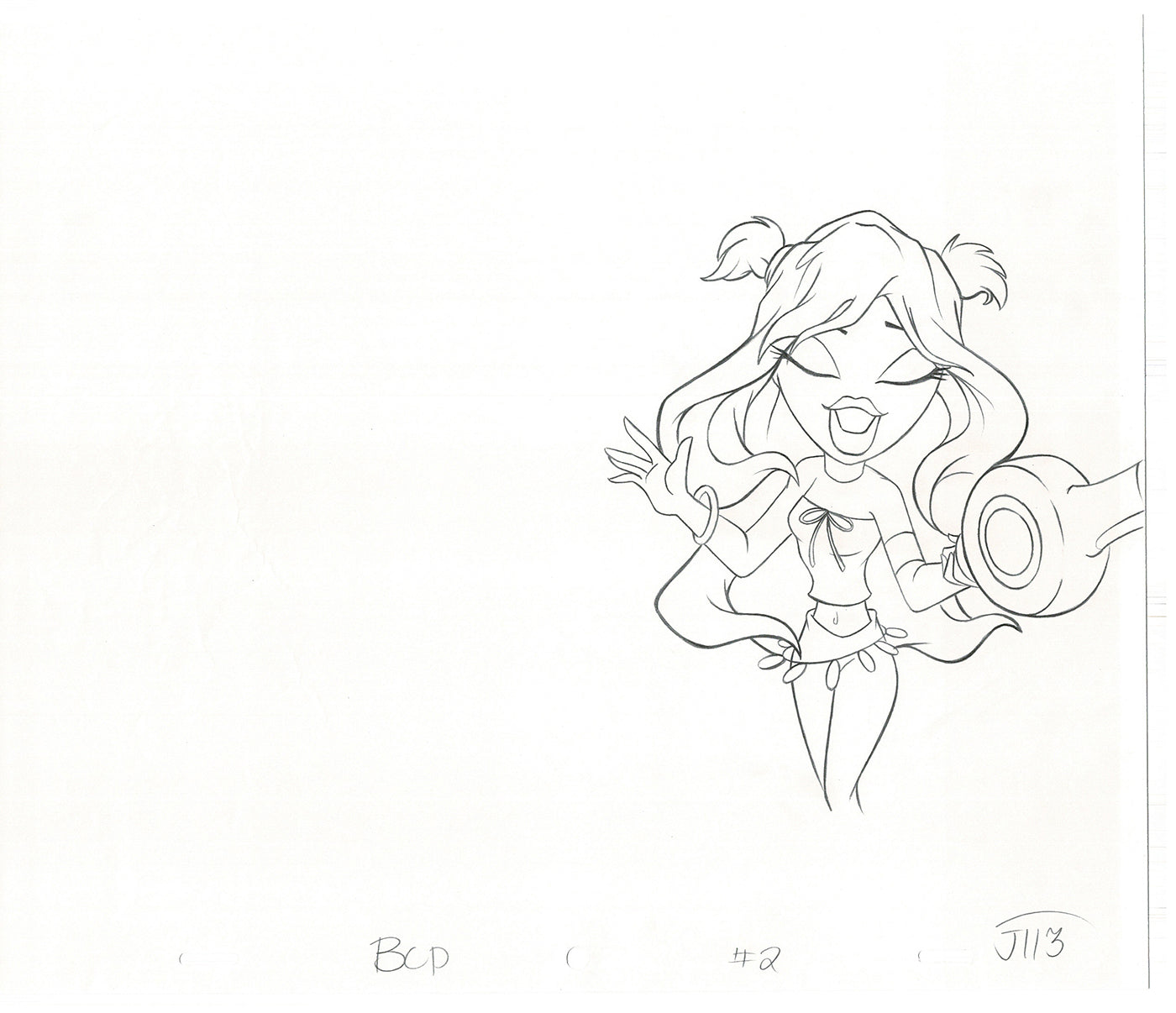 BRATZ Jade Bop-It Toy Commercial Production Animation Cel Drawing 2005 J-039