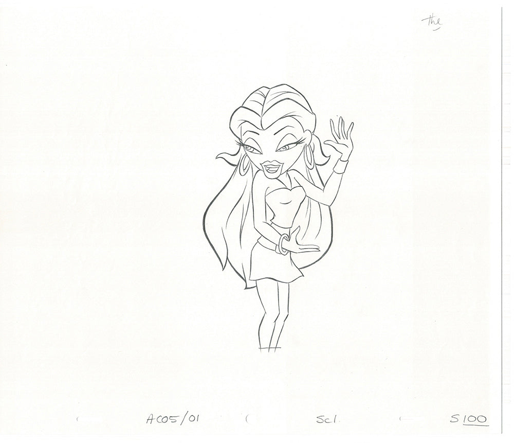 BRATZ Sasha Twister Commercial Production Animation Cel Drawing 2005 H-011