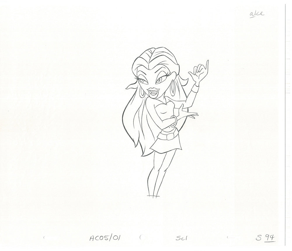 BRATZ Sasha Twister Commercial Production Animation Cel Drawing 2005 H-014