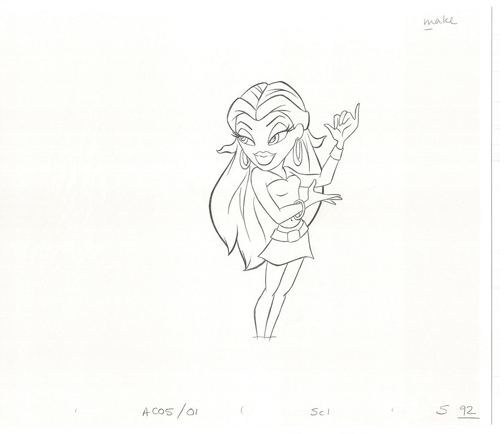 BRATZ Sasha Twister Commercial Production Animation Cel Drawing 2005 H-015
