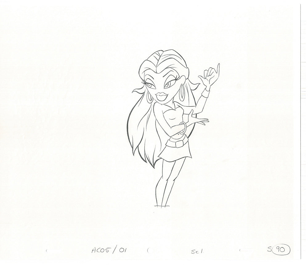 BRATZ Sasha Twister Commercial Production Animation Cel Drawing 2005 H-016