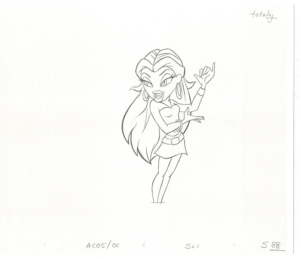 BRATZ Sasha Twister Commercial Production Animation Cel Drawing 2005 H-018