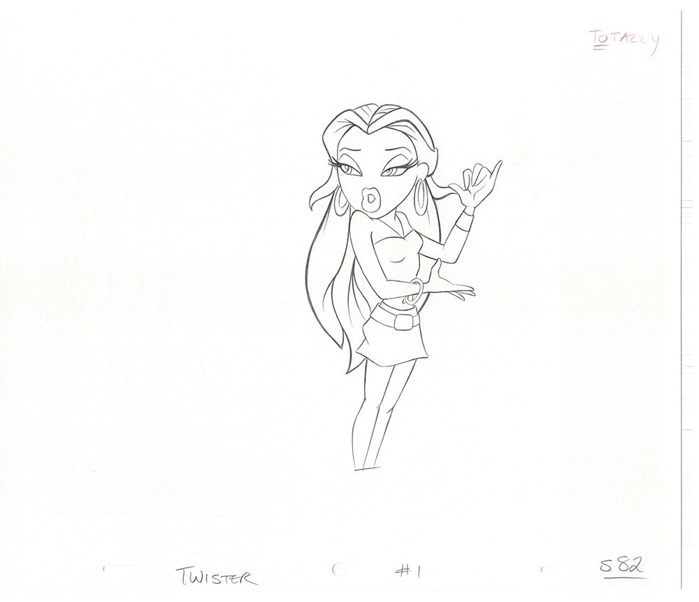 BRATZ Sasha Twister Commercial Production Animation Cel Drawing 2005 H-021