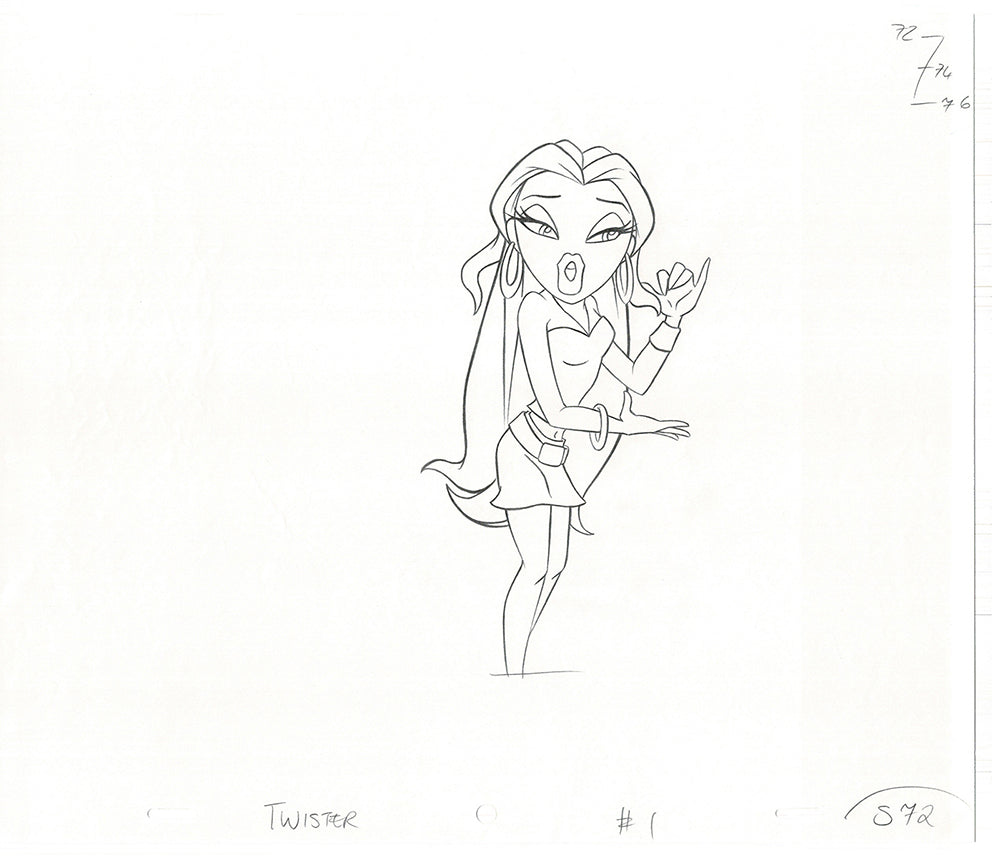 BRATZ Sasha Twister Commercial Production Animation Cel Drawing 2005 H-026