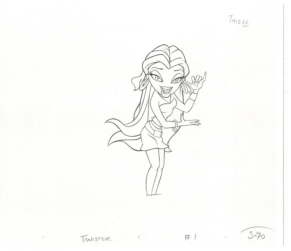 BRATZ Sasha Twister Commercial Production Animation Cel Drawing 2005 H-027