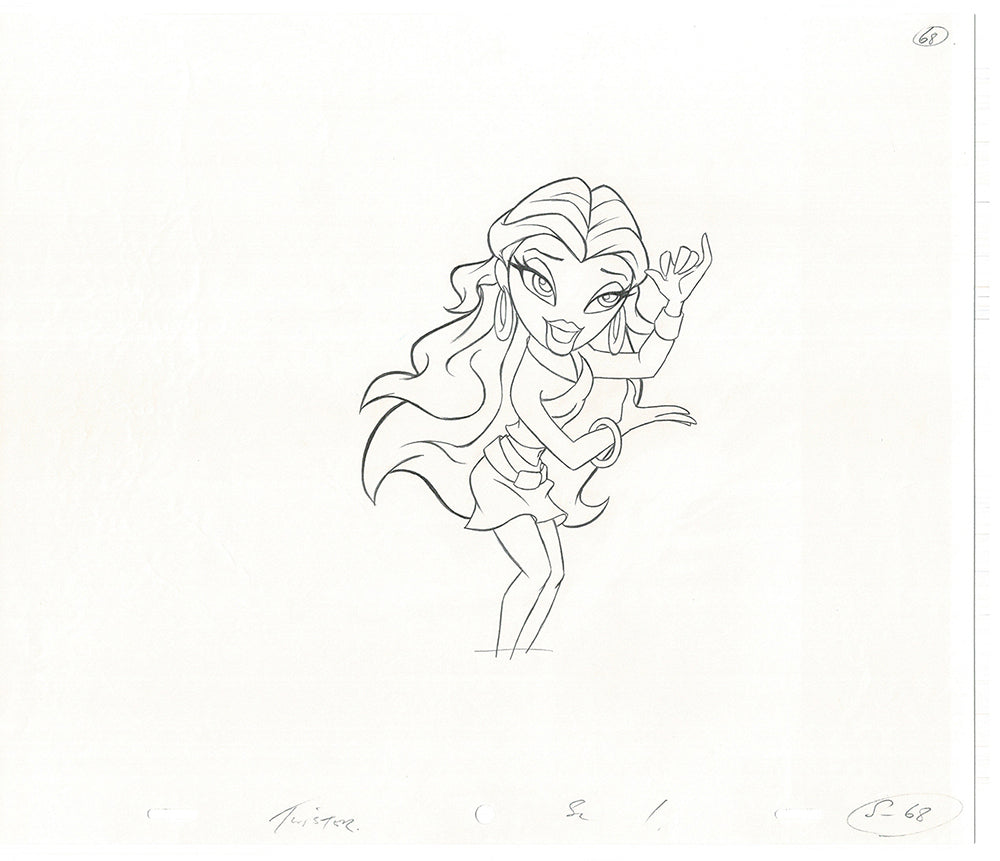BRATZ Sasha Twister Commercial Production Animation Cel Drawing 2005 H-028