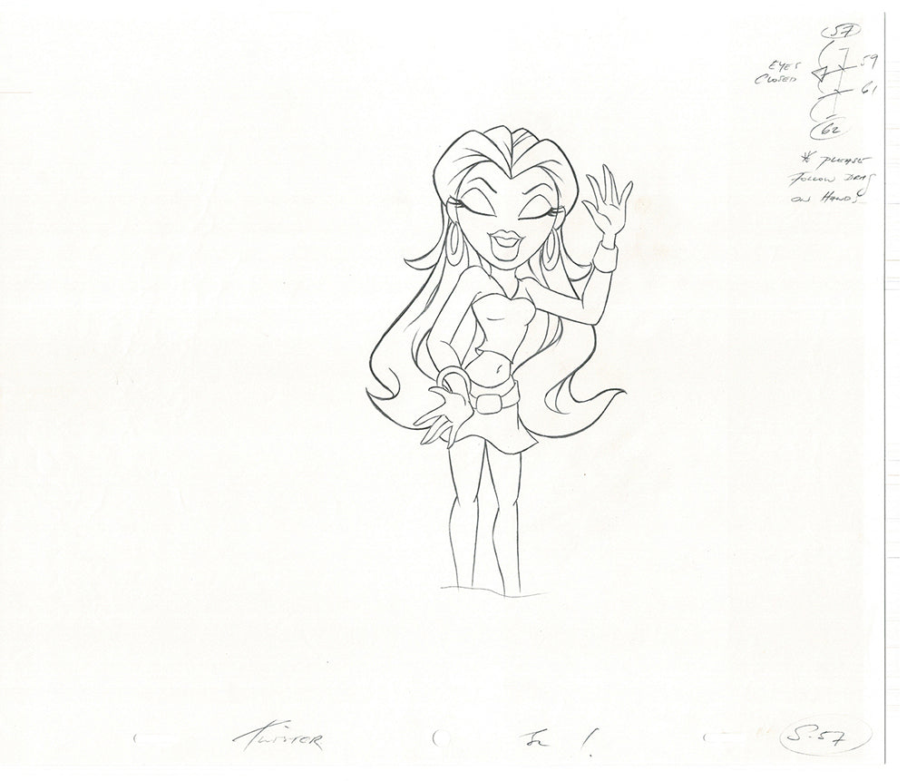 BRATZ Sasha Twister Commercial Production Animation Cel Drawing 2005 H-034