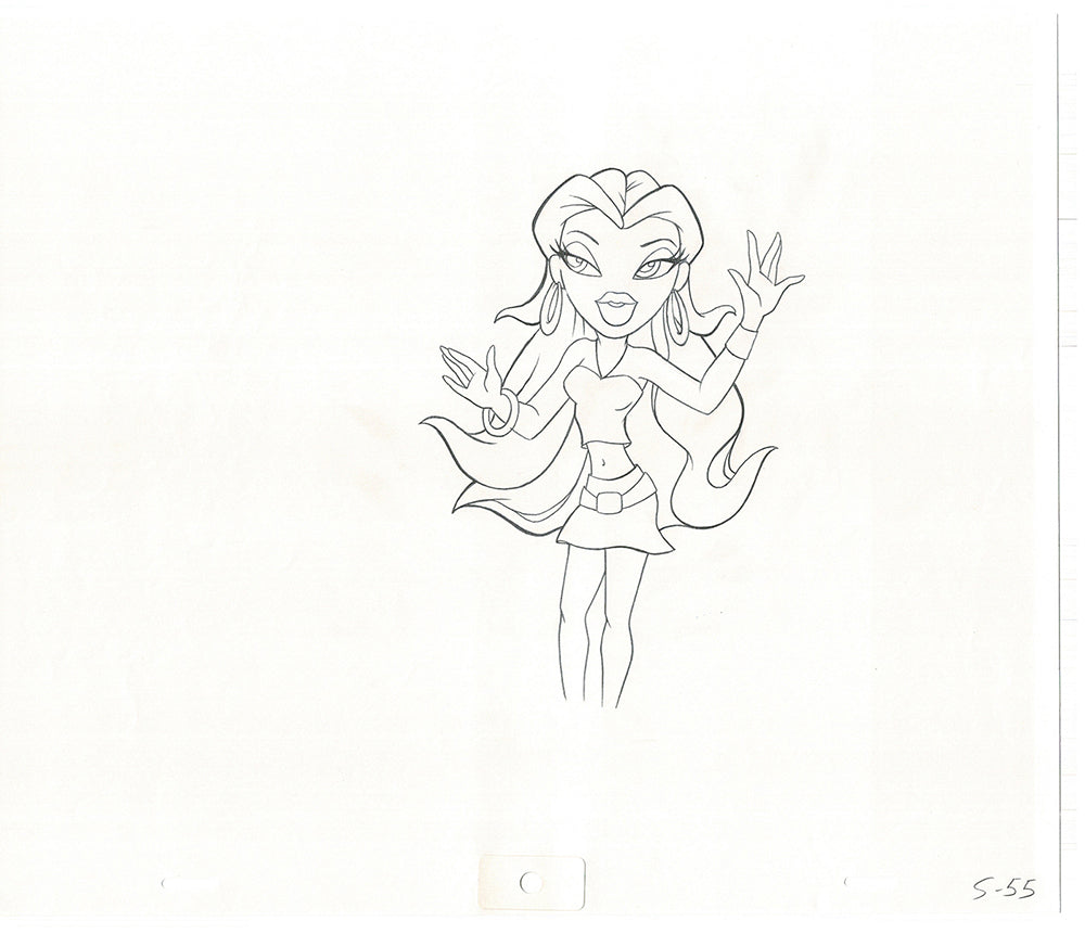 BRATZ Sasha Twister Commercial Production Animation Cel Drawing 2005 H-035