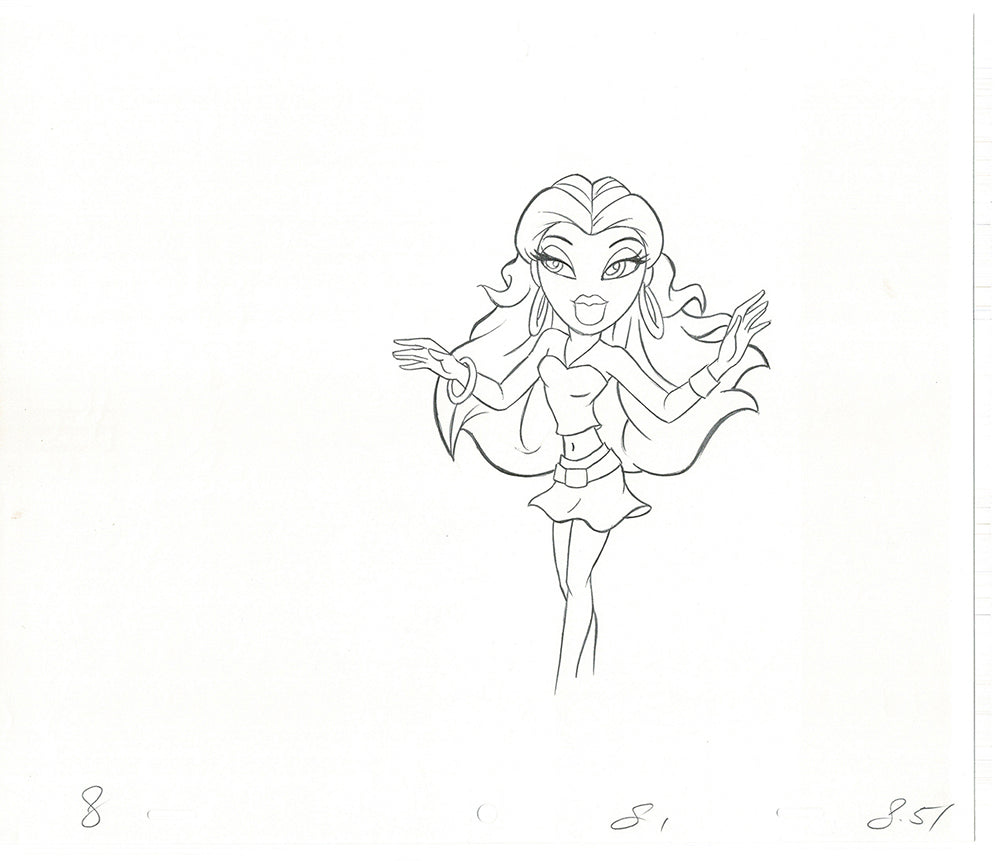 BRATZ Sasha Twister Commercial Production Animation Cel Drawing 2005 H-037