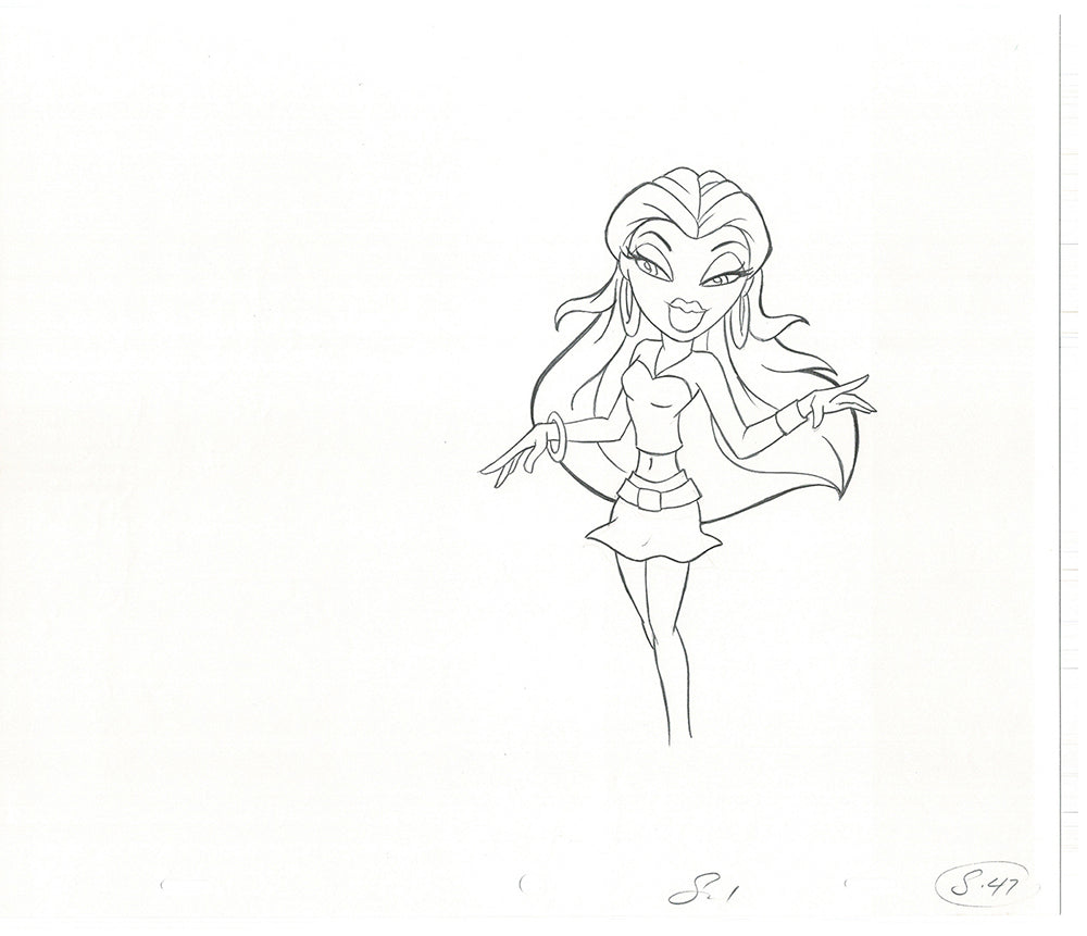 BRATZ Sasha Twister Commercial Production Animation Cel Drawing 2005 H-039