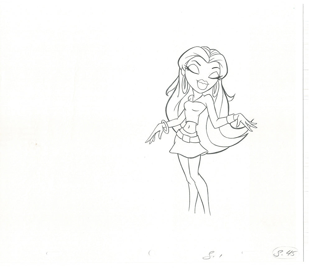 BRATZ Sasha Twister Commercial Production Animation Cel Drawing 2005 H-040