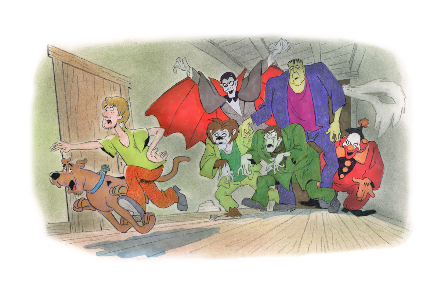 Scooby-Doo Bob Singer SIGNED Limited Edition Giclee Print on Paper - Monster Chase - ARTIST PROOF Edition of 25