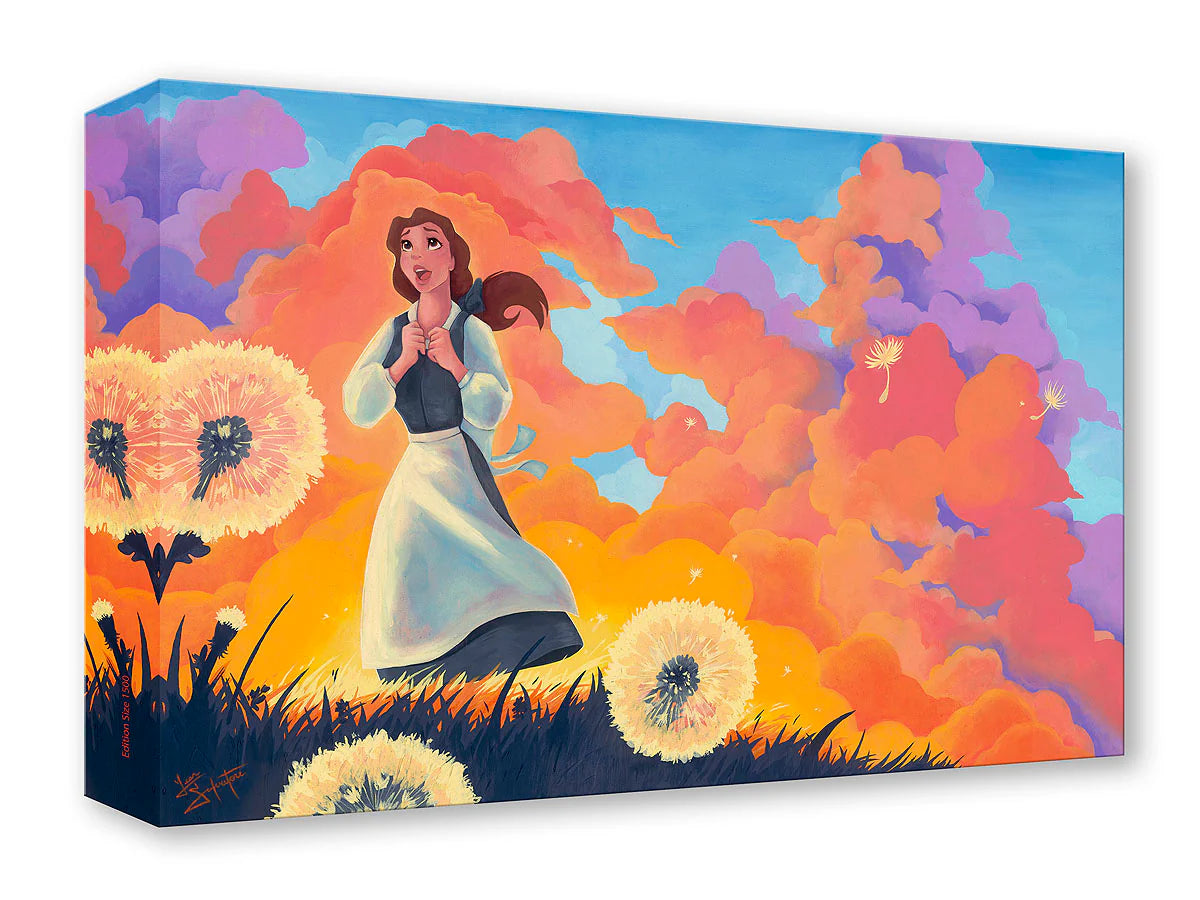 Beauty and the Beast Walt Disney Fine Art Jean Salvatore Limited Edition of 1500 TOC Treasures on Canvas Print Belle - Daydreaming