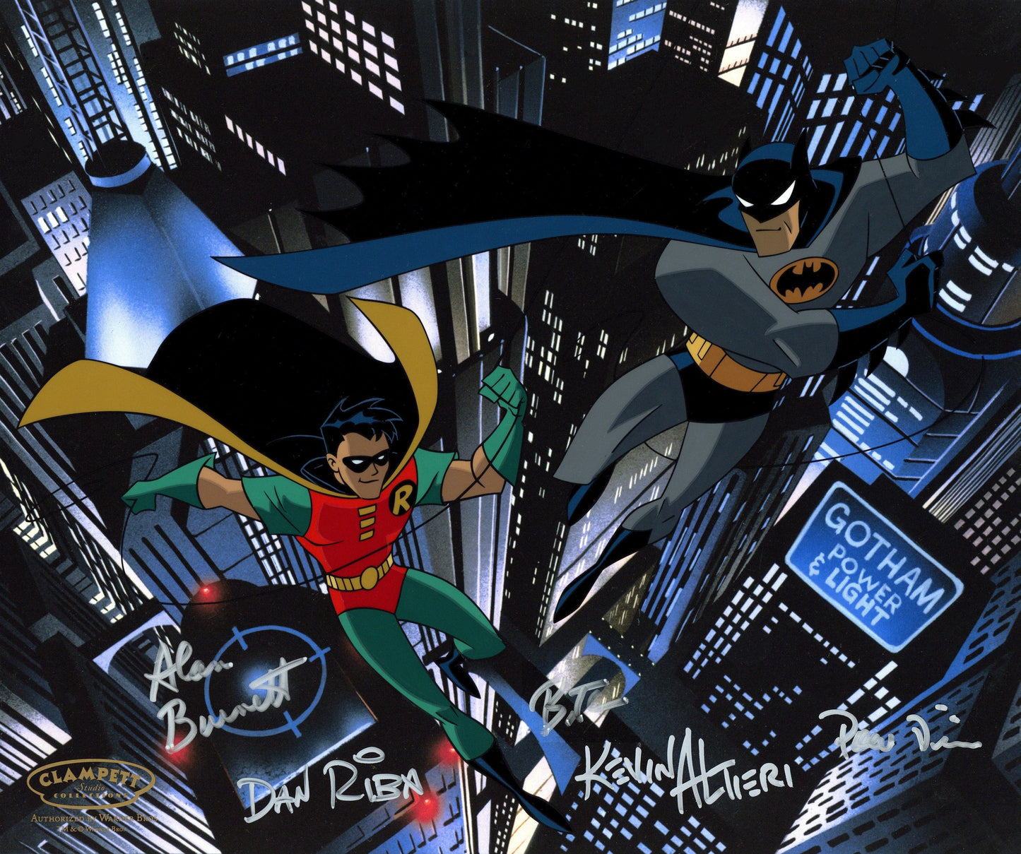 Batman Animated Gothams Dynamic Duo WB Hand-Painted Ltd Ed Cel of 20 Signed Bruce Timm Alan Burnett Paul Dini Kevin Altieri and Dan Riba PP