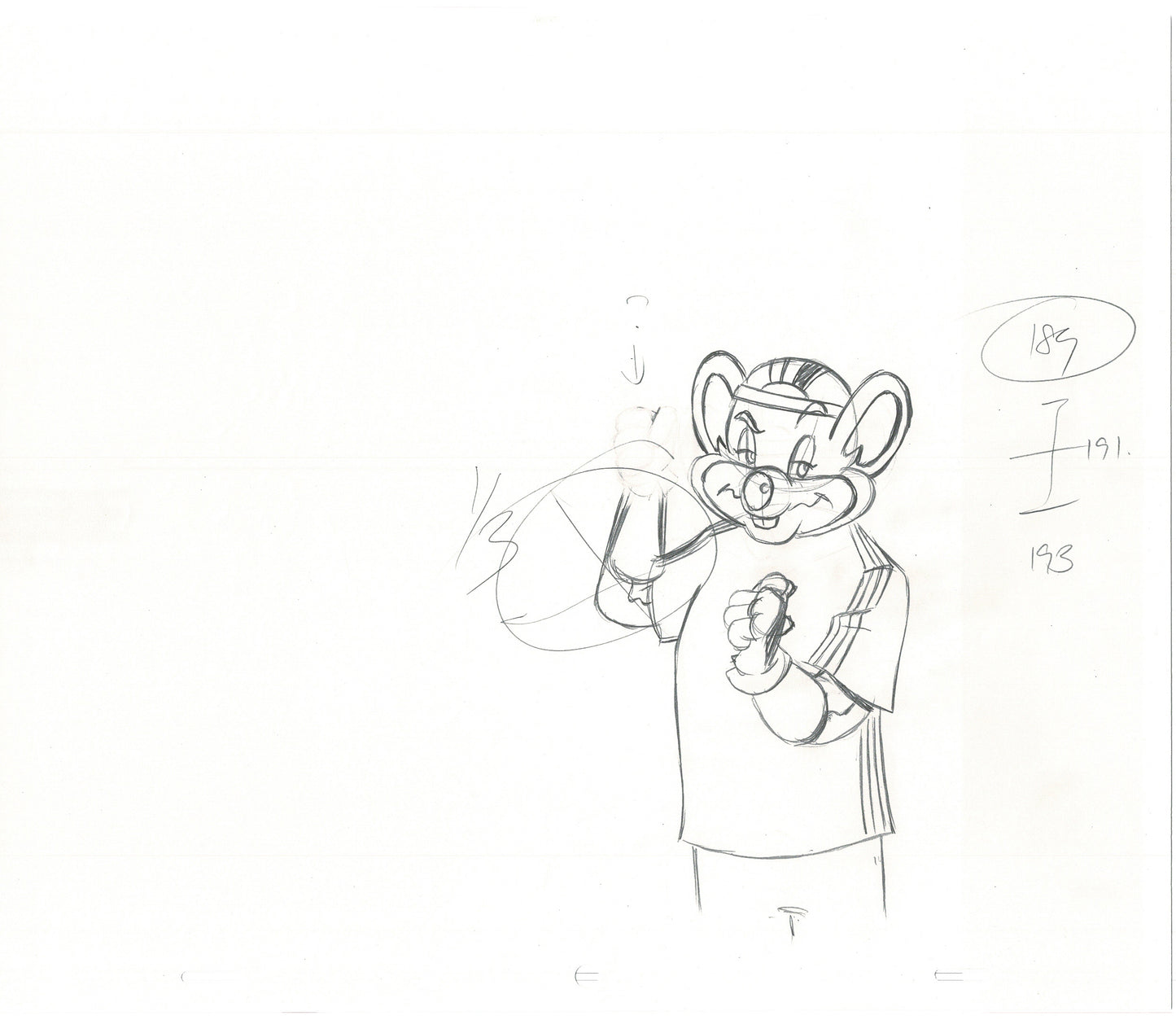 Chuck E Cheese Pizza Commercial Production Animation Cel Drawing 2005 ER034