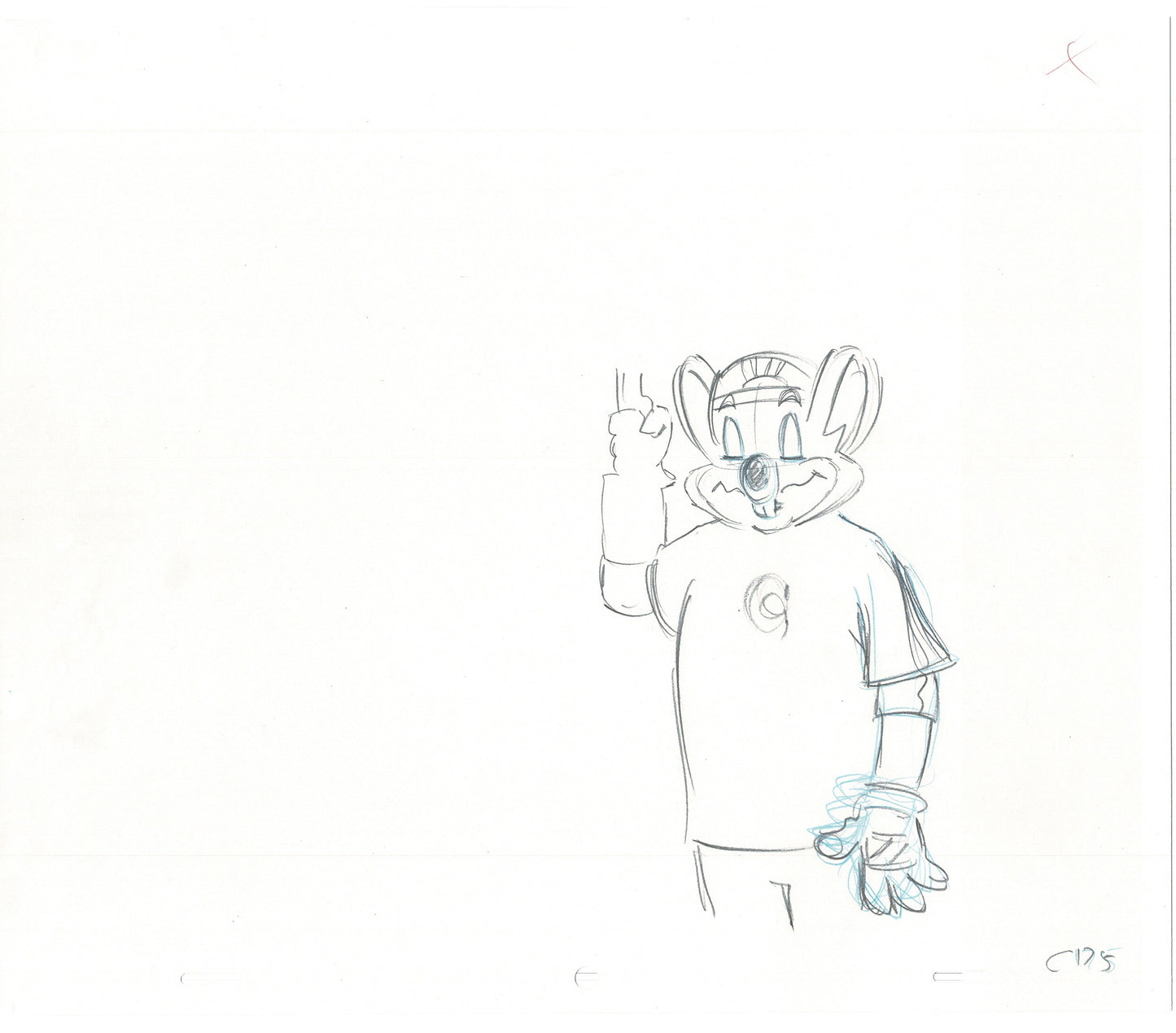Chuck E Cheese Pizza Commercial Production Animation Cel Drawing 2005 ER044
