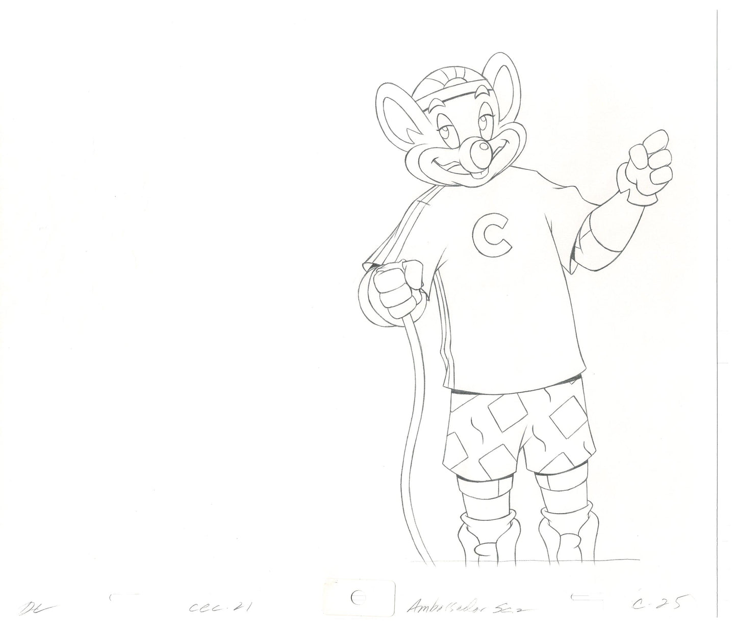 Chuck E Cheese Pizza Commercial Production Animation Cel Drawing 2005 AMC-13