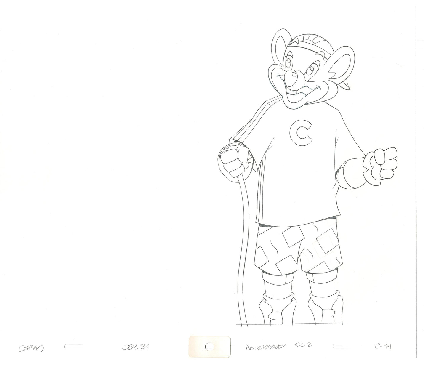 Chuck E Cheese Pizza Commercial Production Animation Cel Drawing 2005 AMC-21
