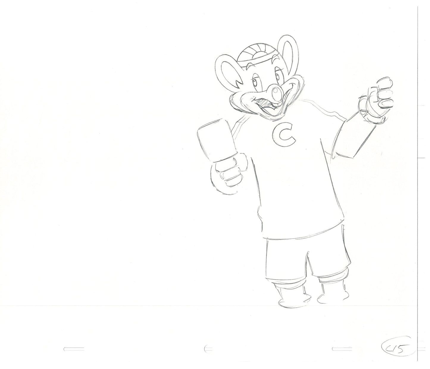 Chuck E Cheese Pizza Commercial Production Animation Cel Drawing 2005 AMR-19