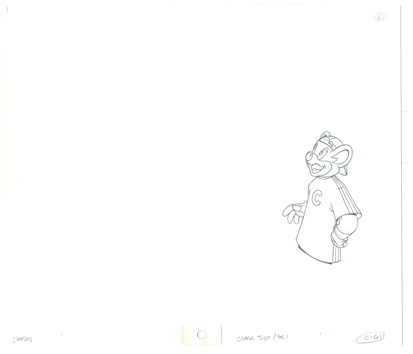 Chuck E Cheese Pizza Commercial Production Animation Cel Drawing 2005 CTC-01