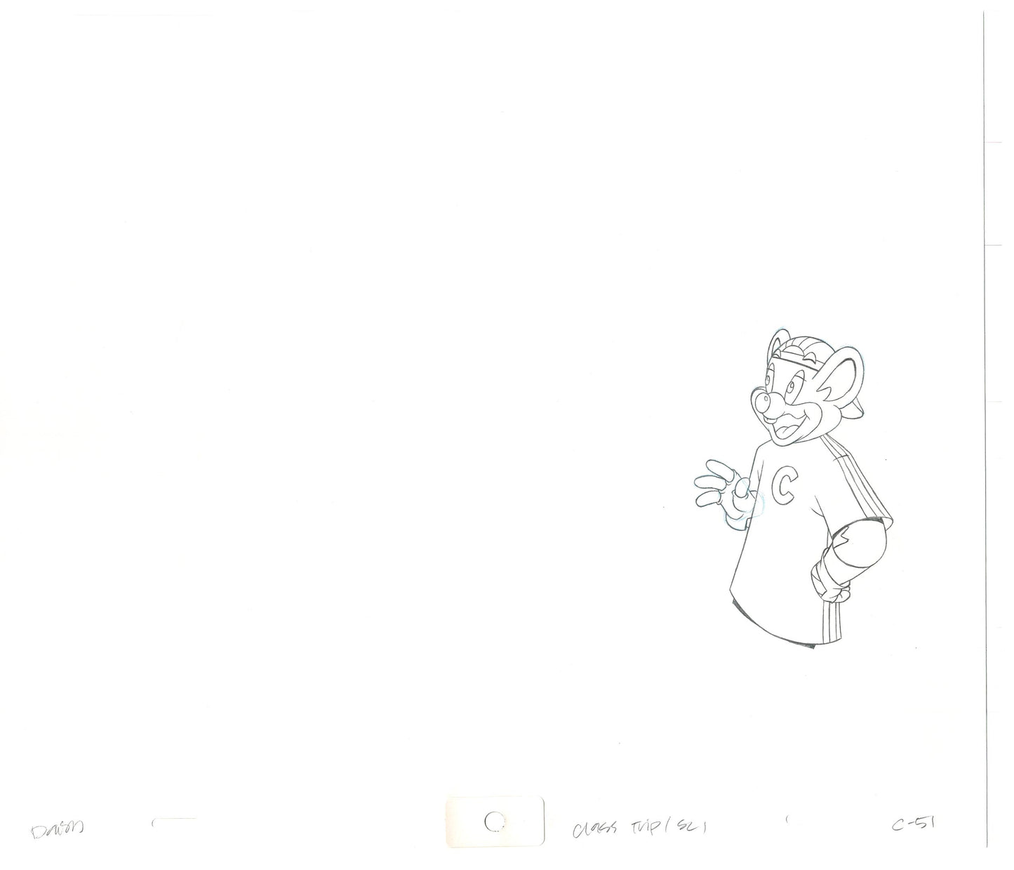 Chuck E Cheese Pizza Commercial Production Animation Cel Drawing 2005 CTC-06