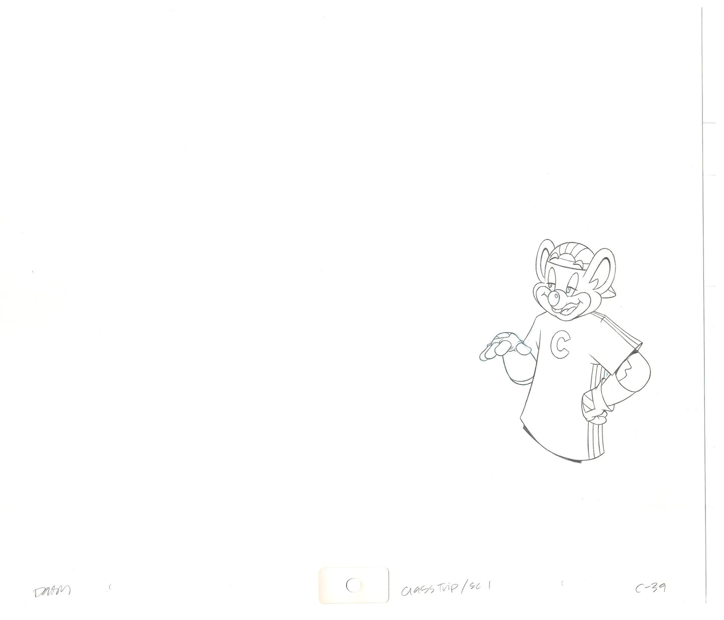 Chuck E Cheese Pizza Commercial Production Animation Cel Drawing 2005 CTC-12