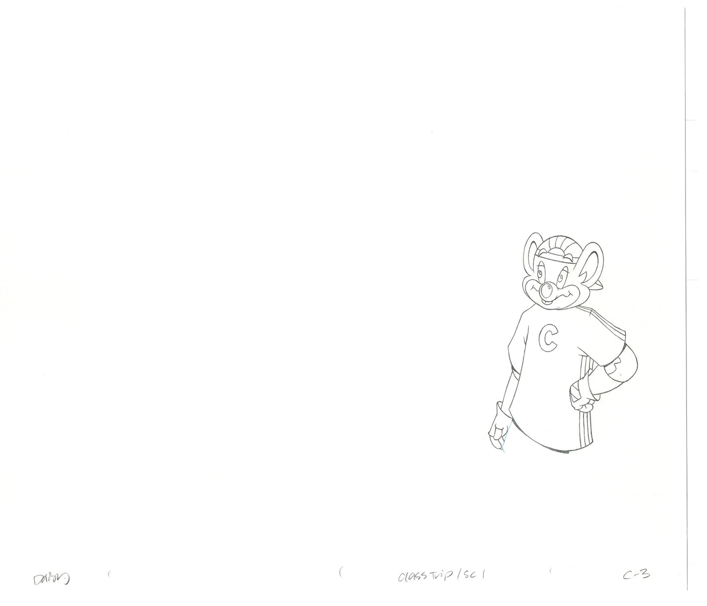 Chuck E Cheese Pizza Commercial Production Animation Cel Drawing 2005 CTC-16