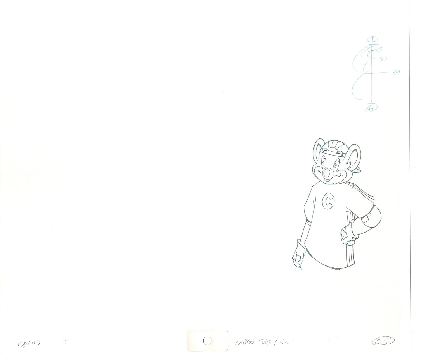 Chuck E Cheese Pizza Commercial Production Animation Cel Drawing 2005 CTC-17