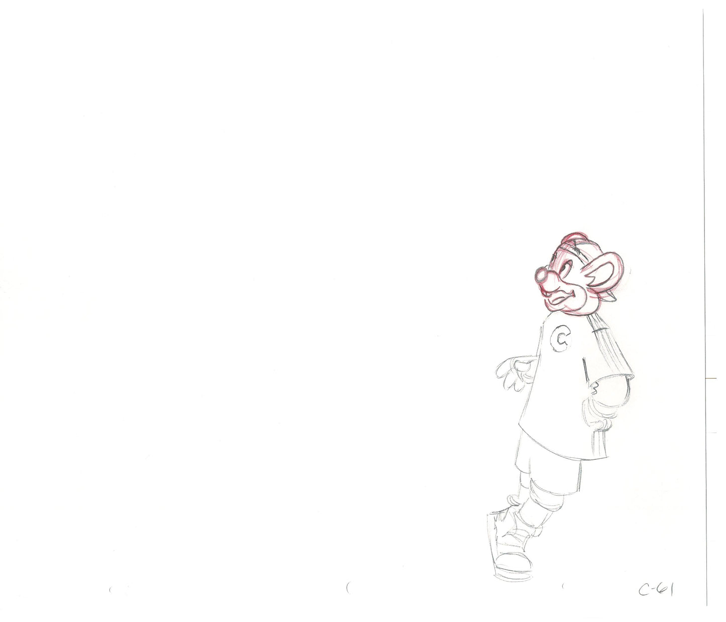 Chuck E Cheese Pizza Commercial Production Animation Cel Drawing 2005 CTR-01