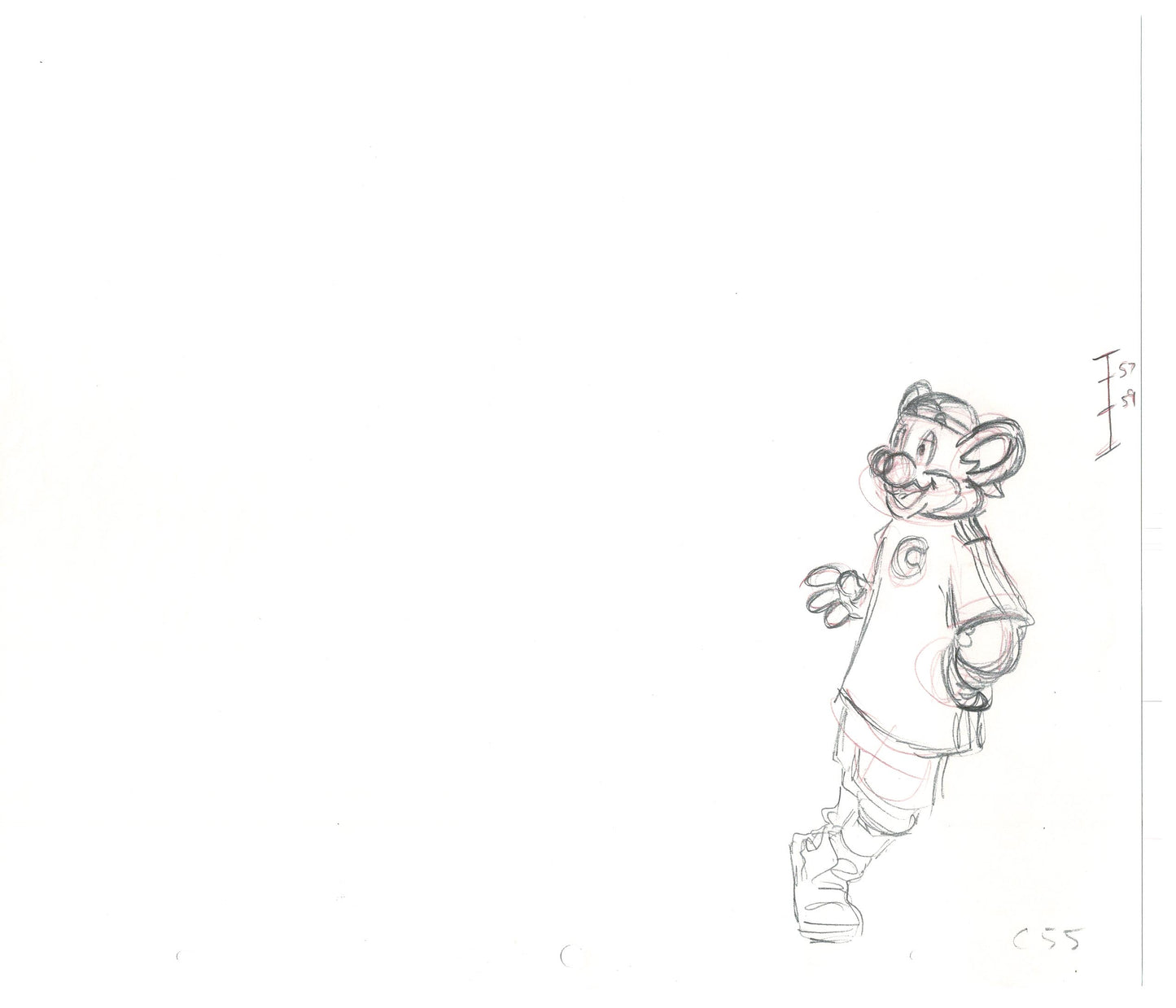 Chuck E Cheese Pizza Commercial Production Animation Cel Drawing 2005 CTR-04