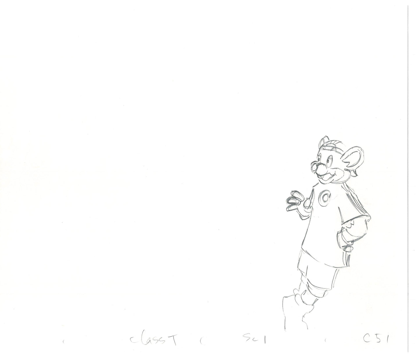 Chuck E Cheese Pizza Commercial Production Animation Cel Drawing 2005 CTR-06