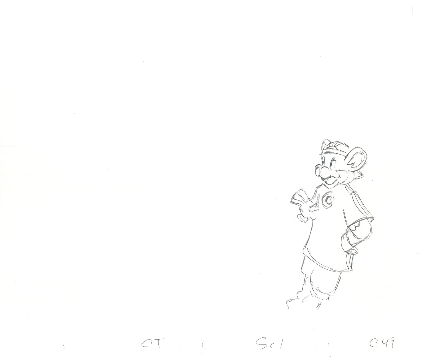 Chuck E Cheese Pizza Commercial Production Animation Cel Drawing 2005 CTR-07