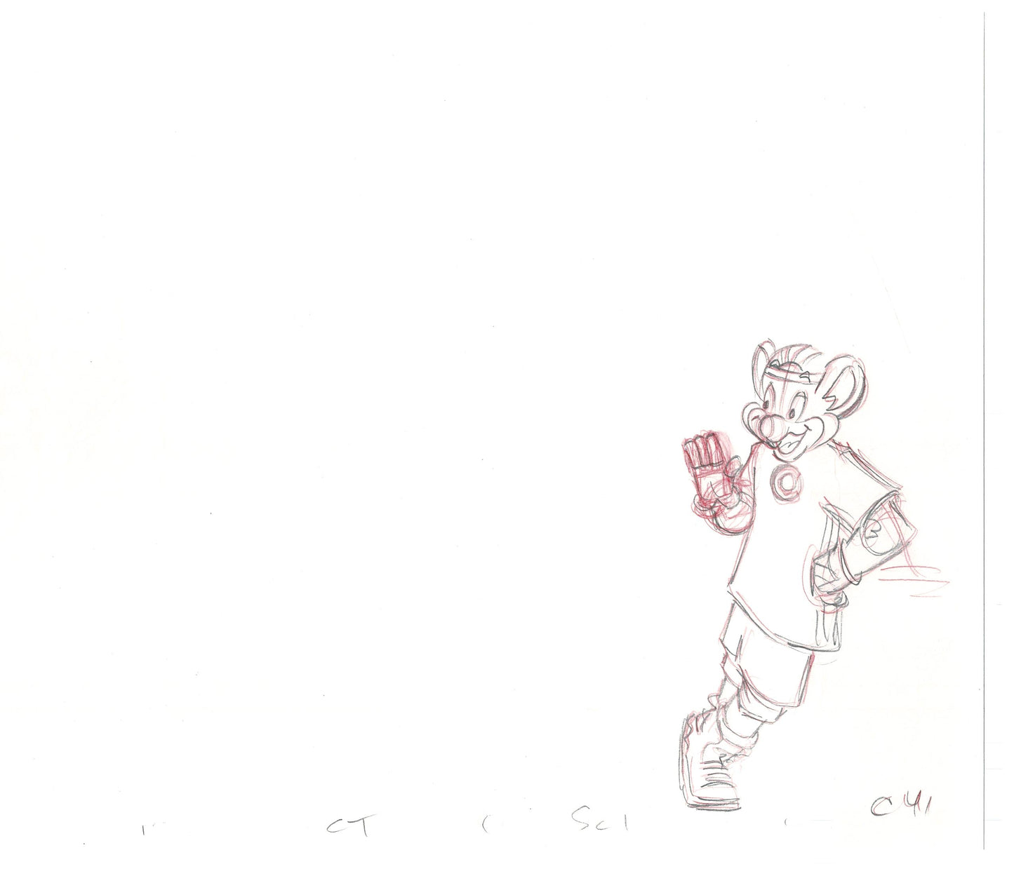 Chuck E Cheese Pizza Commercial Production Animation Cel Drawing 2005 CTR-11