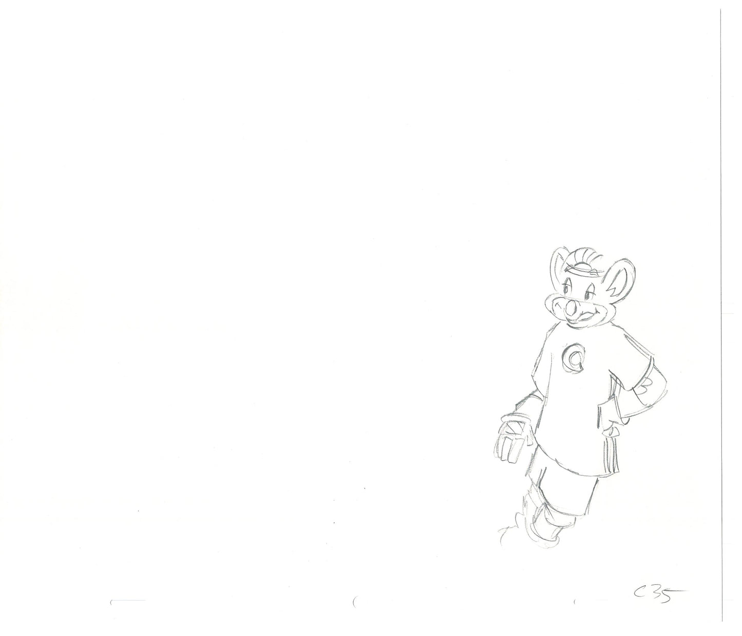 Chuck E Cheese Pizza Commercial Production Animation Cel Drawing 2005 CTR-14